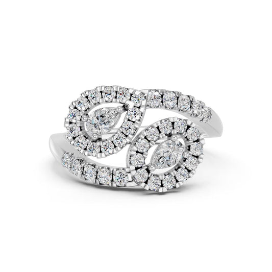 PEAR TWO STONE FANCY RING