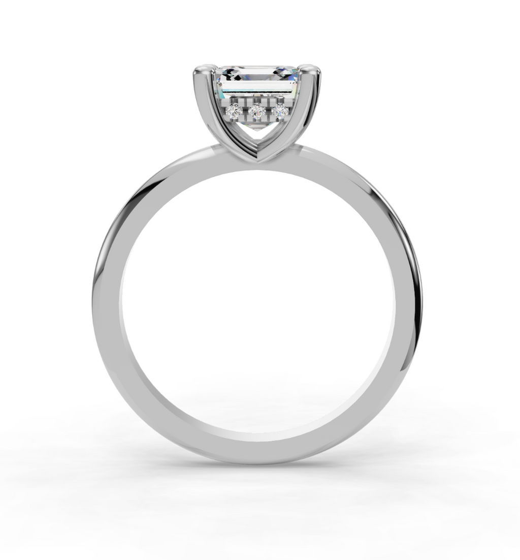ASSCHER HIDDEN HALO RING