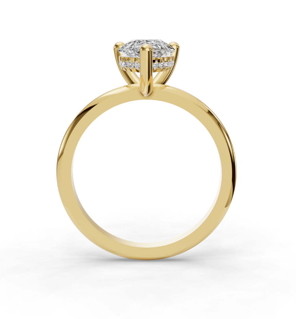 PEAR HIDDEN HALO RING