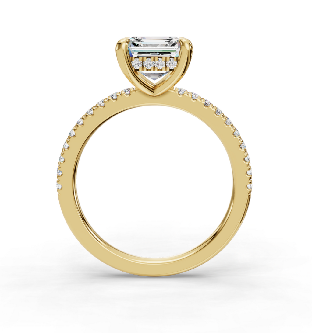 ASSCHER PAVE WITH HIDDEN HALO RING