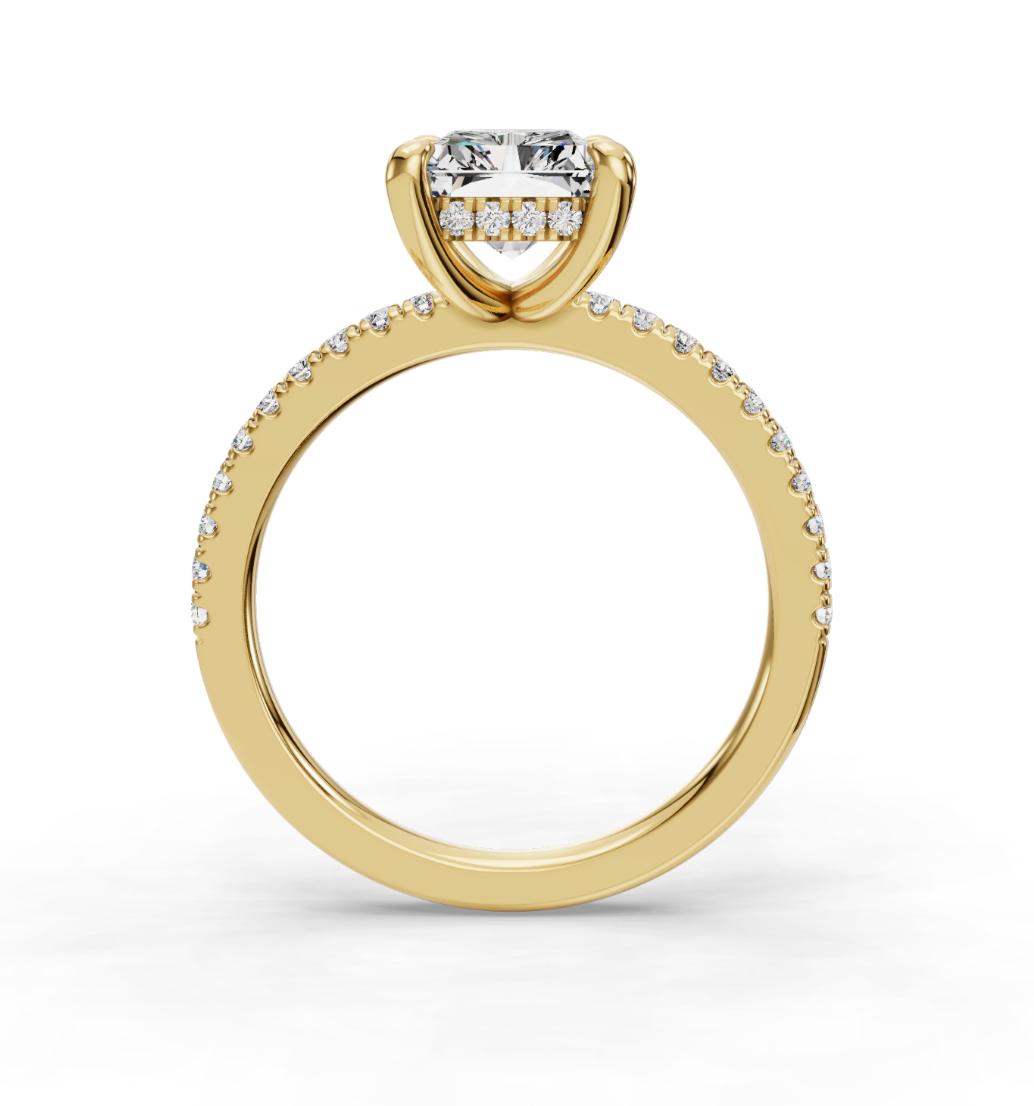 RADIANT PAVE WITH HIDDEN HALO RING