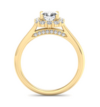 CUSHION HALO WITH HIDDEN HALO RING