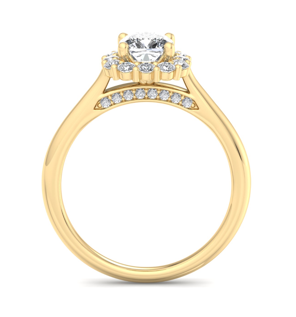 CUSHION HALO WITH HIDDEN HALO RING