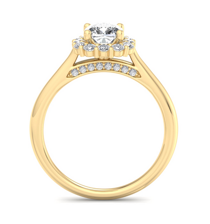 CUSHION HALO WITH HIDDEN HALO RING