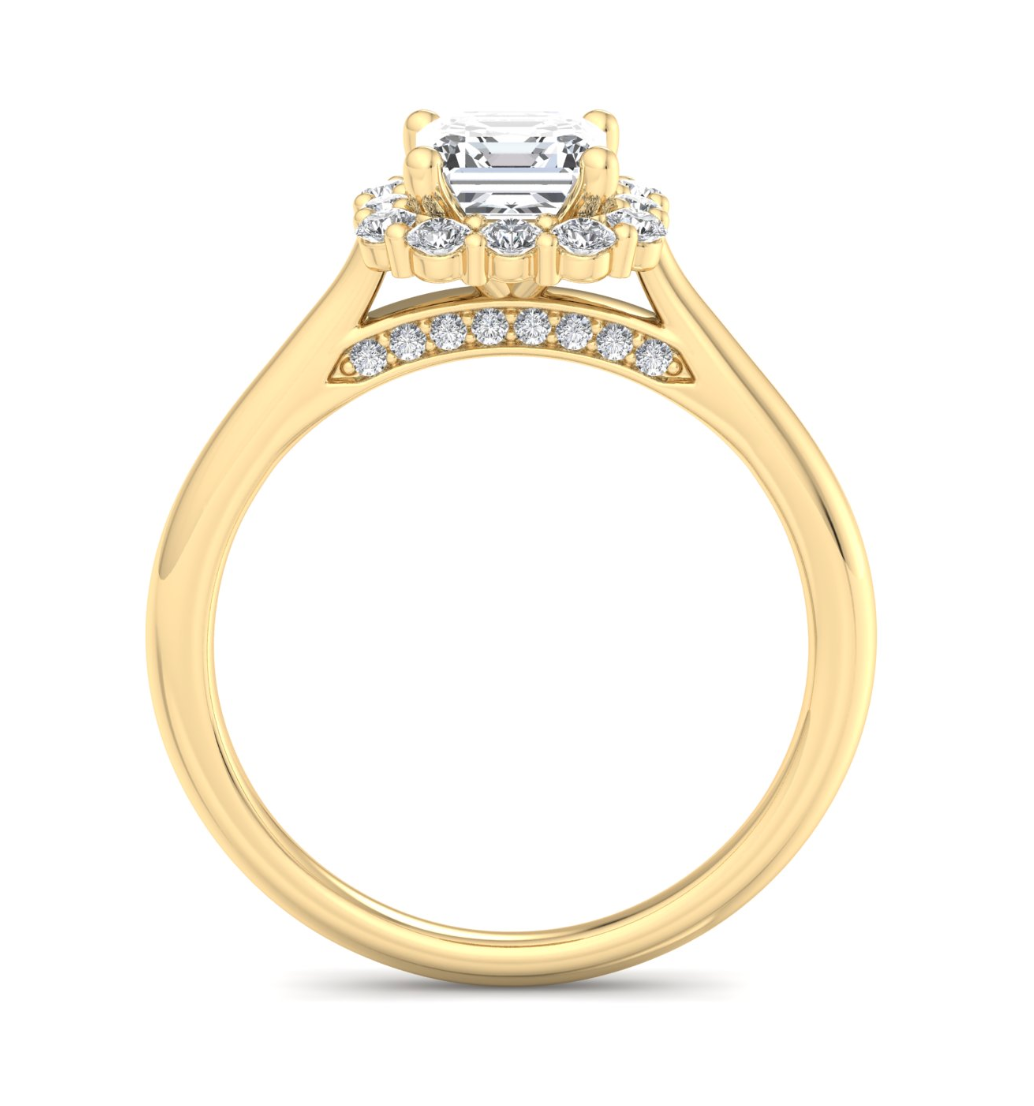 ASSCHER HALO WITH HIDDEN HALO RING