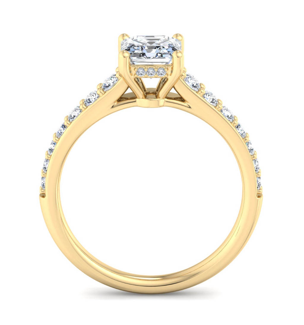 ASSCHER PAVE WITH HIDDEN HALO RING