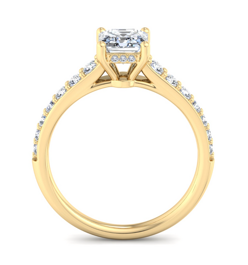 ASSCHER PAVE WITH HIDDEN HALO RING