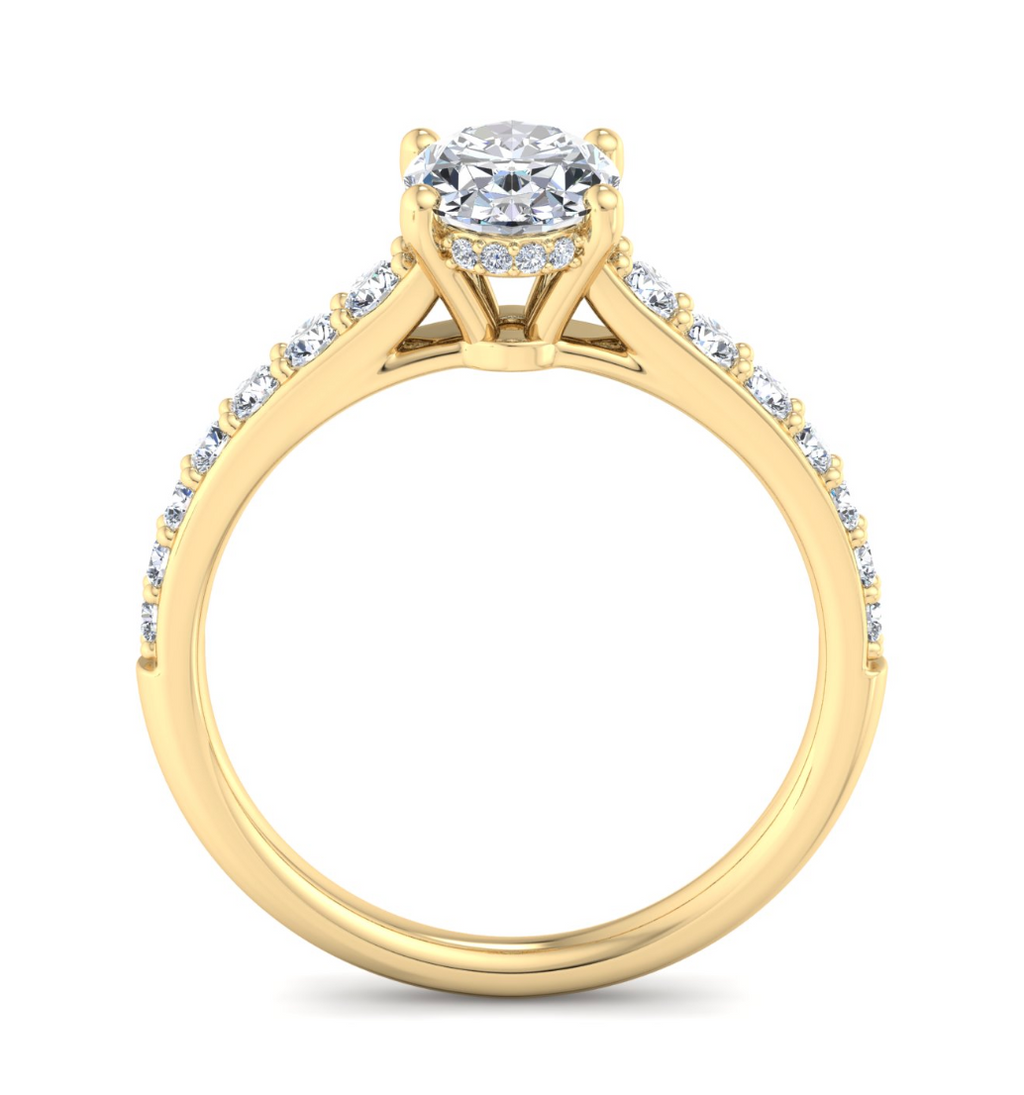OVAL PAVE WITH HIDDEN HALO RING