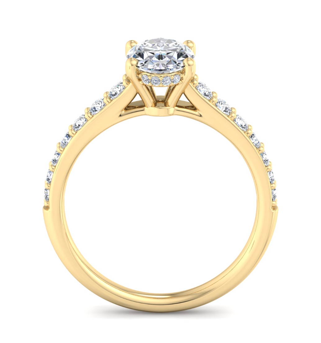 OVAL PAVE WITH HIDDEN HALO RING