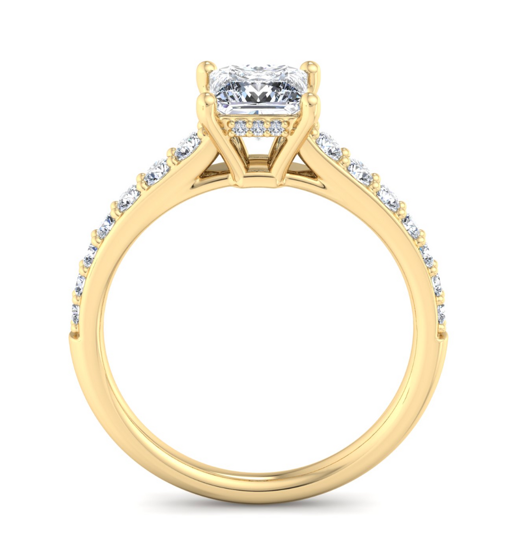 PRINCESS PAVE WITH HIDDEN HALO RING