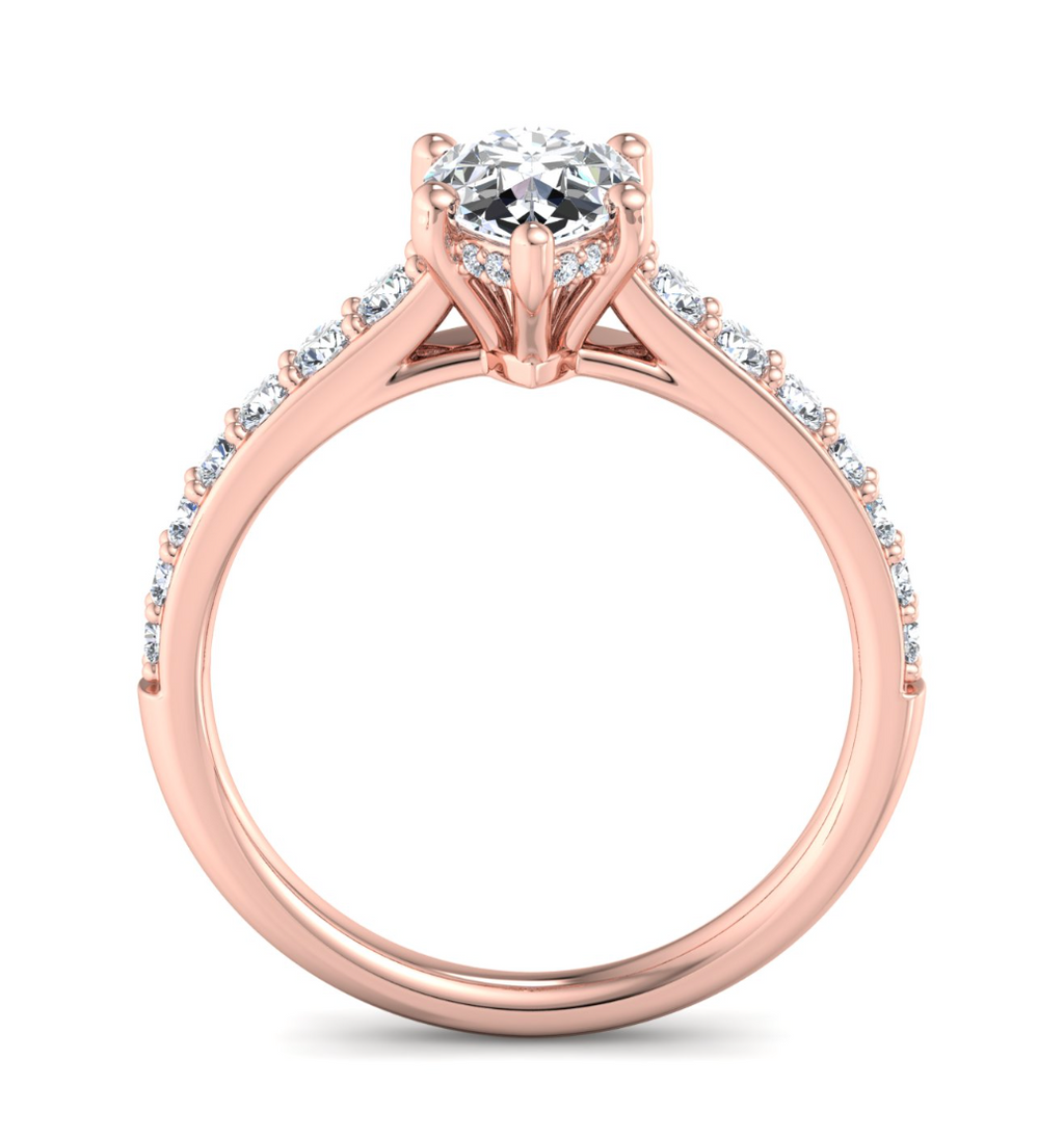 PEAR PAVE WITH HIDDEN HALO RING