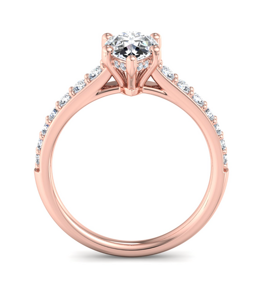 PEAR PAVE WITH HIDDEN HALO RING