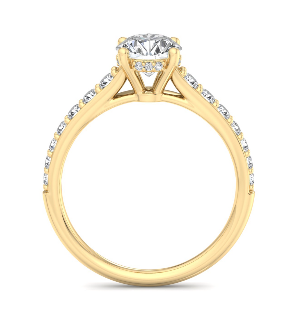 ROUND PAVE WITH HIDDEN HALO RING