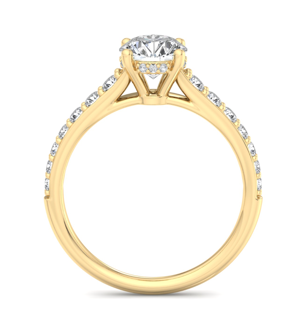 ROUND PAVE WITH HIDDEN HALO RING