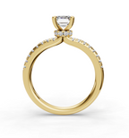 EMERALD ACCENTED PAVE HIDDEN HALO RING