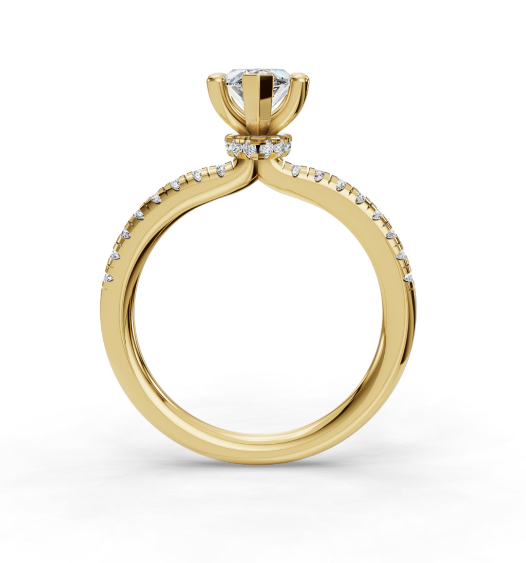 MARQUISE ACCENTED PAVE HIDDEN HALO RING