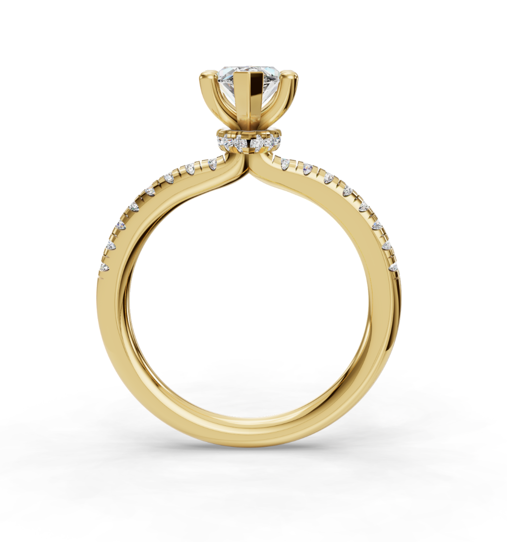 MARQUISE ACCENTED PAVE HIDDEN HALO RING