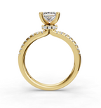 PRINCESS ACCENTED PAVE HIDDEN HALO RING