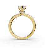 PEAR ACCENTED PAVE HIDDEN HALO RING