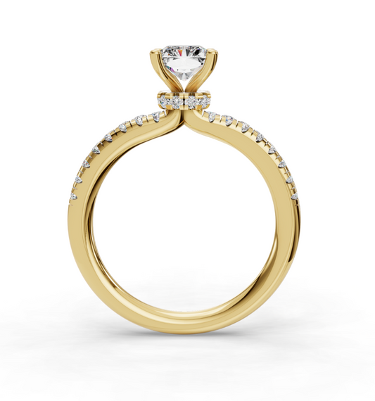RADIANT ACCENTED PAVE HIDDEN HALO RING