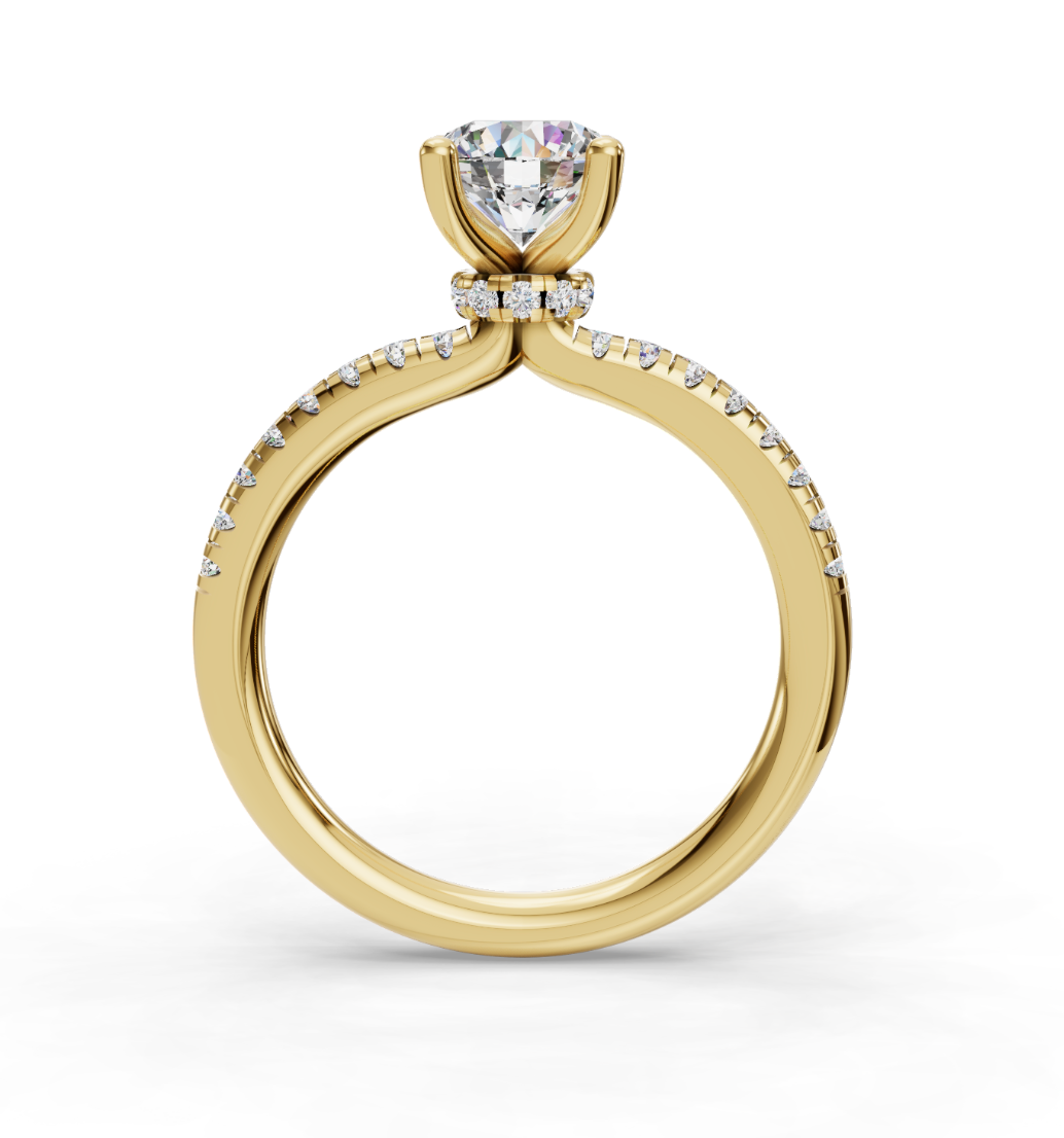 ROUND ACCENTED PAVE HIDDEN HALO RING