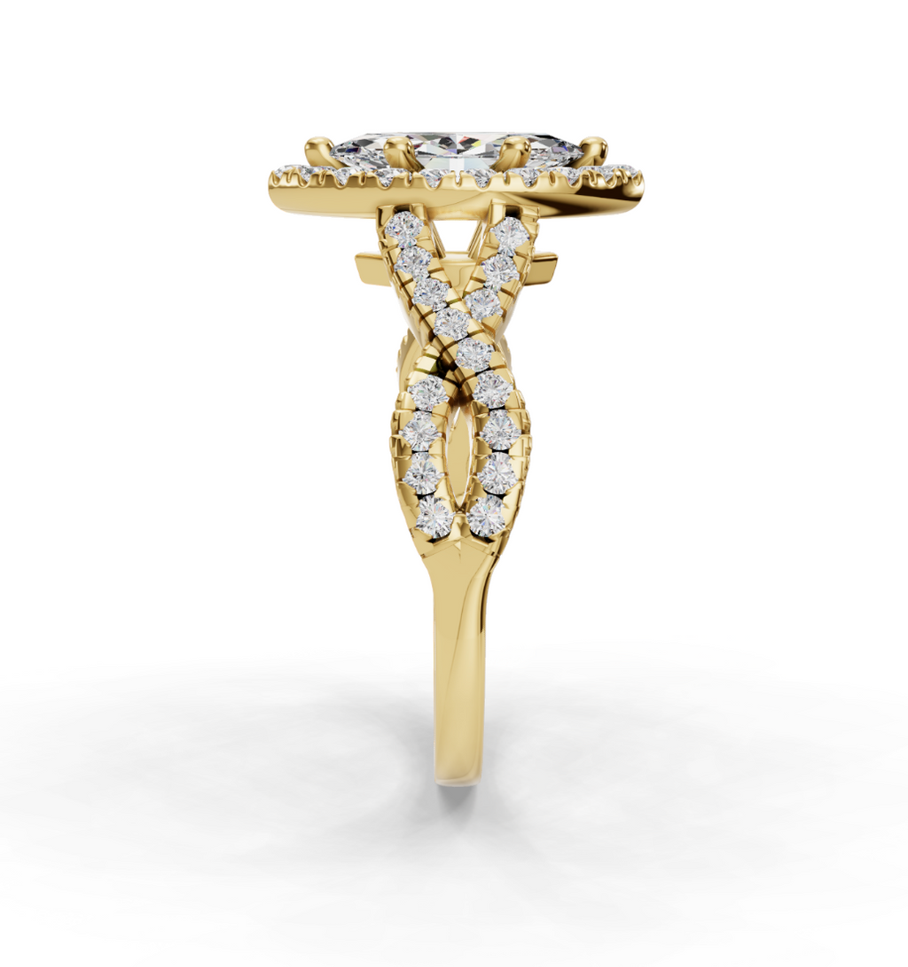 MARQUISE NATURE INSPIRED HALO RING