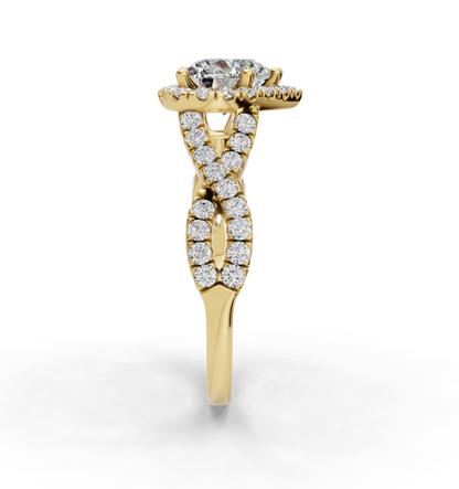 HEART NATURE INSPIRED HALO RING