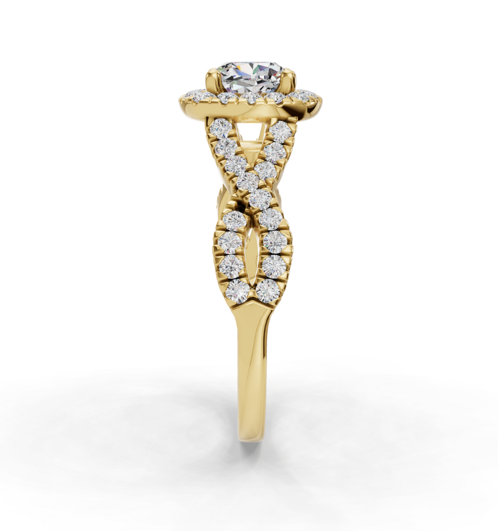 CUSHION NATURE INSPIRED HALO RING