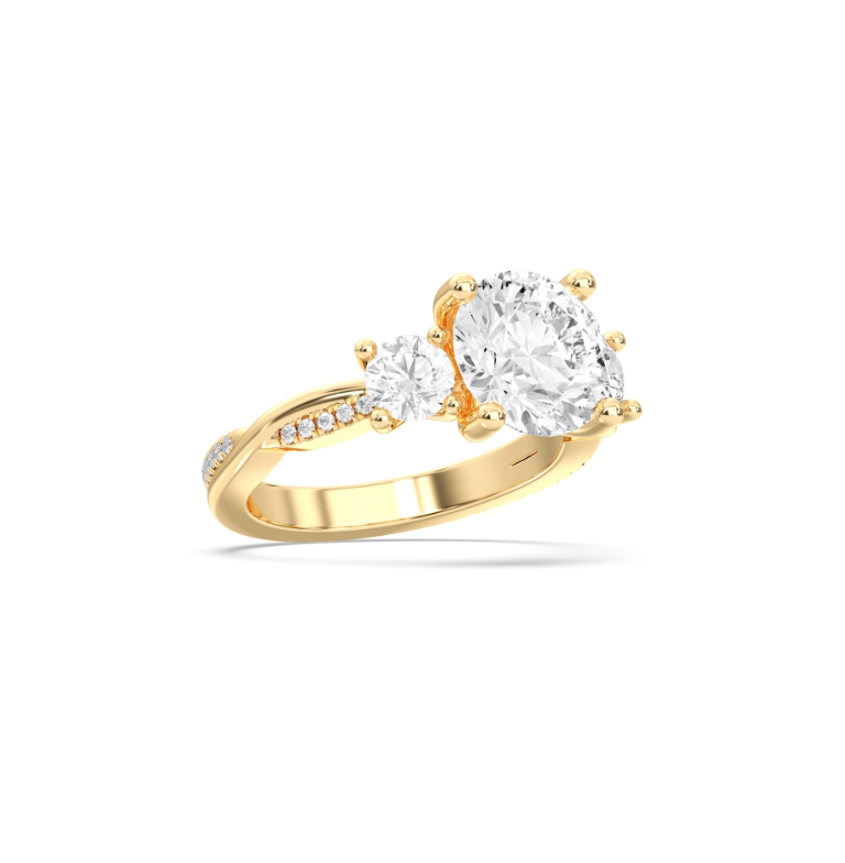 ROUND SIDE STONES RING