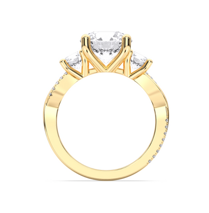 ROUND SIDE STONES RING