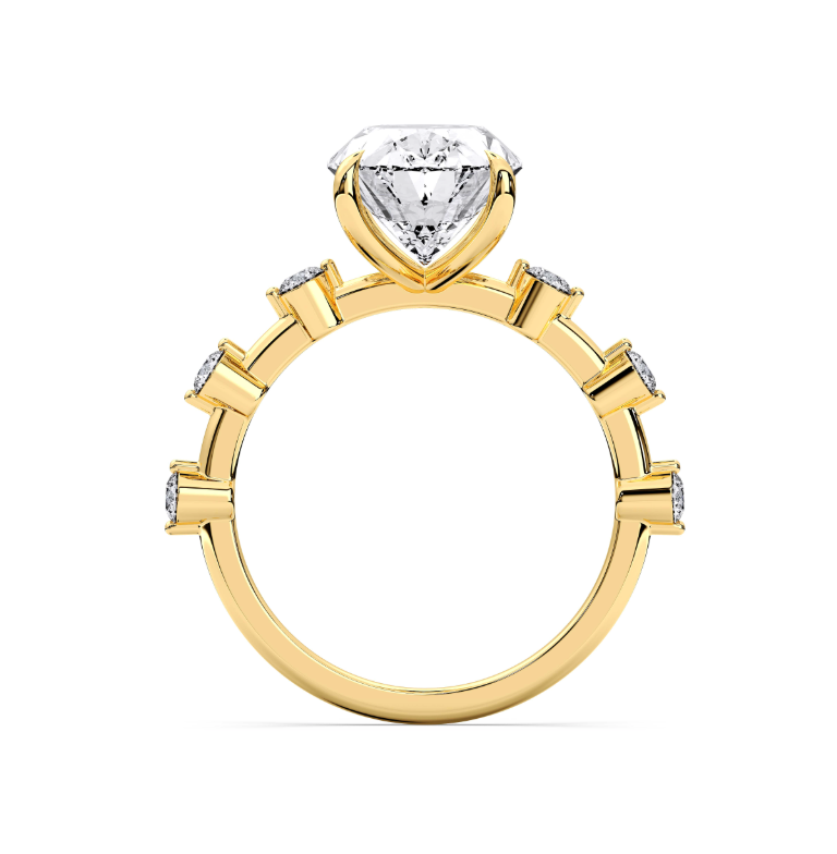 OVAL SIDE STONES RING
