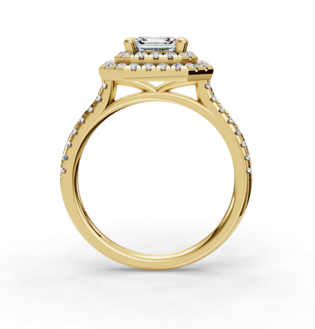 ASSCHER HALO WITH PAVE RING