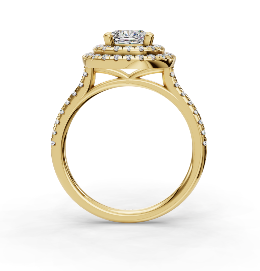 CUSHION HALO WITH PAVE RING