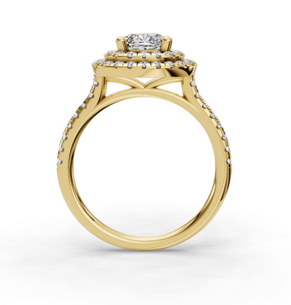 CUSHION HALO WITH PAVE RING