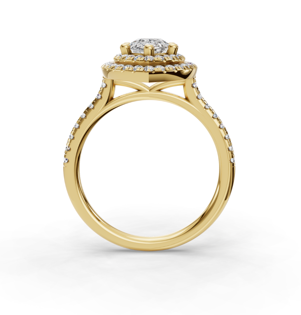 PEAR HALO WITH PAVE RING