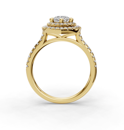 PEAR HALO WITH PAVE RING