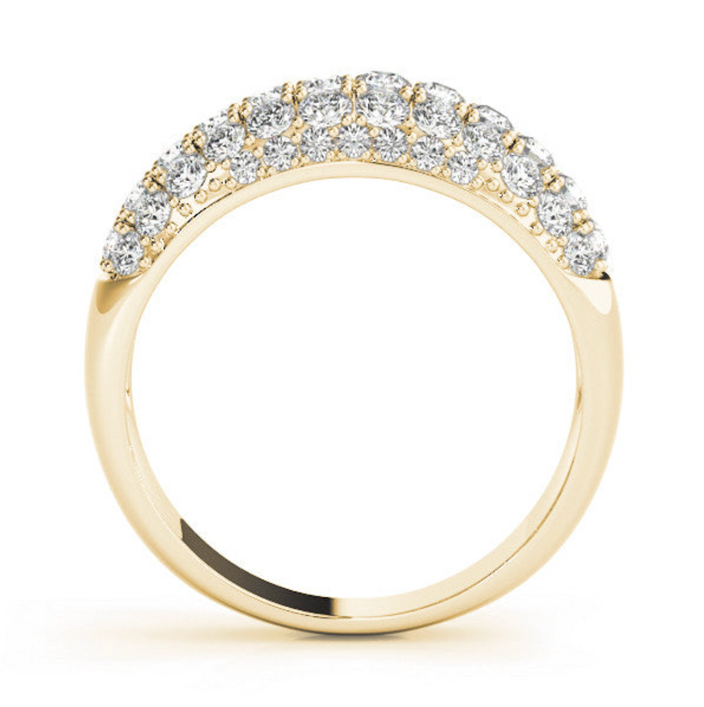 ROUND THREE ROW WEDDING BAND