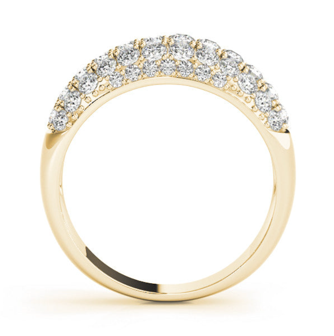 ROUND THREE ROW WEDDING BAND