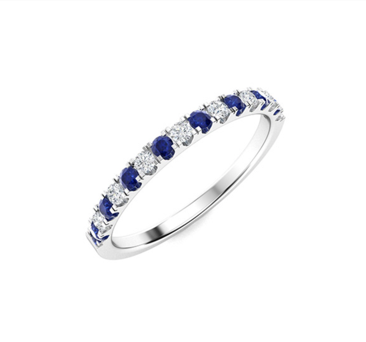Sapphire and Diamond Wedding Ring