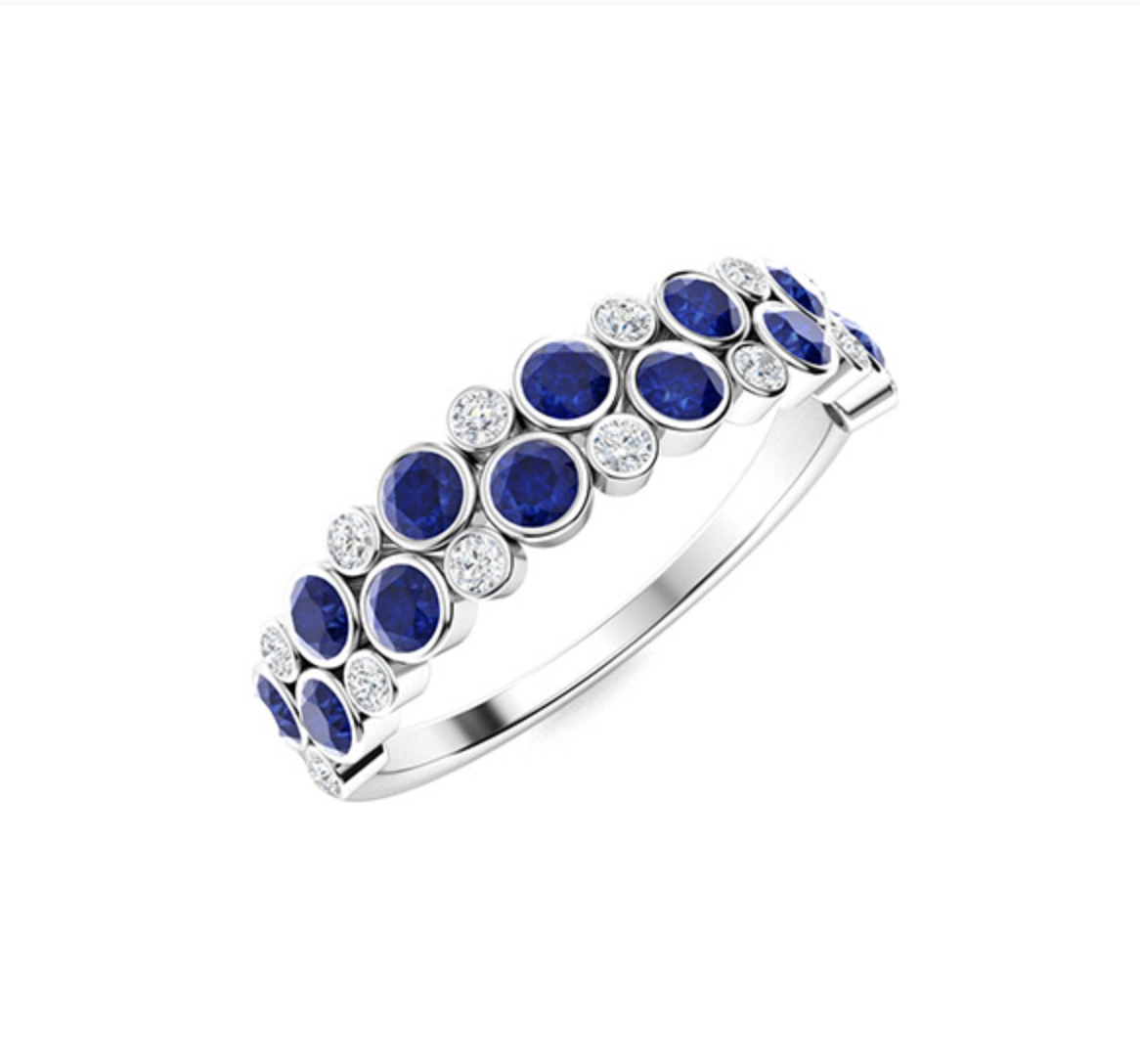 Sapphire and Diamond Wedding Ring