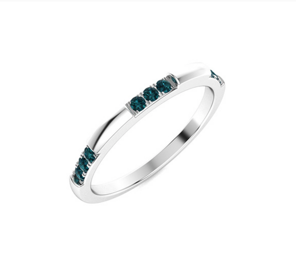 Blue Diamond Wedding Ring