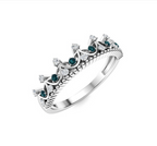 Blue Diamond and Diamond Wedding Ring
