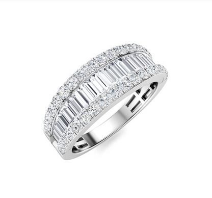 Emerald Diamond and VS Diamond Wedding Ring