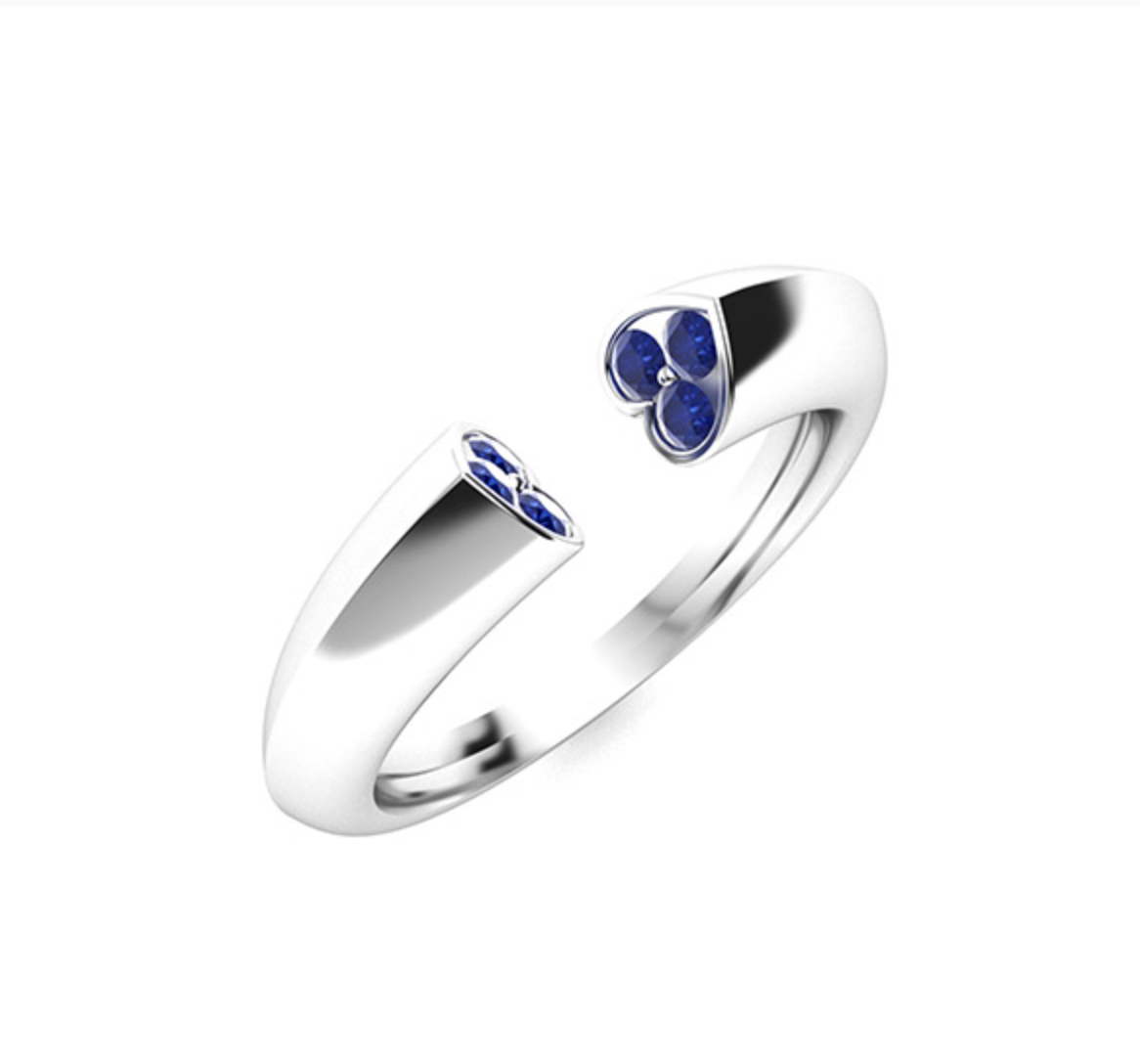 Round Sapphire Wedding Ring
