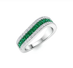 Emerald and Diamond Wedding Ring