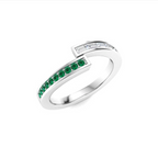 Emerald and VS Diamond Wedding Ring