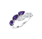 Amethyst and VS Diamond Wedding Ring