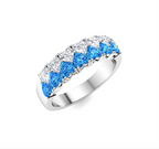 Blue Topaz and VS Diamond Wedding Ring