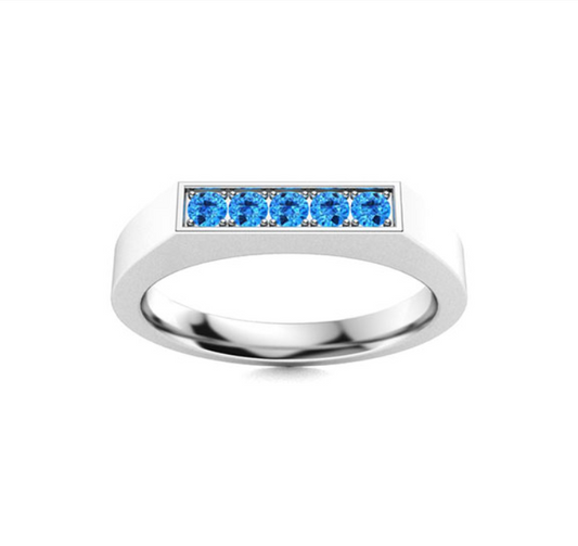 Blue Topaz Wedding Ring