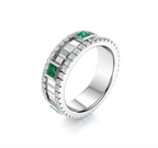 Tsavorite and Diamond Wedding Ring